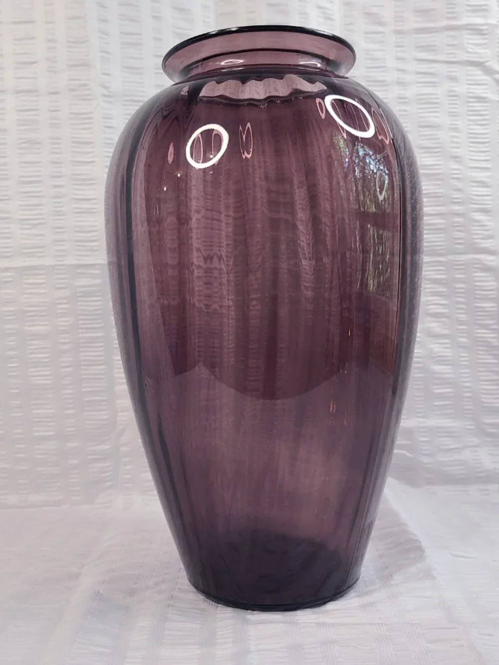 Vintage Anchor Hocking Amethyst Plum Purple Optic Rib 12.5